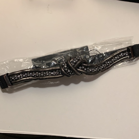 BCBG WAIST BELT GEM KNOTTED GUNMETAL TONED - Picture 5 of 11